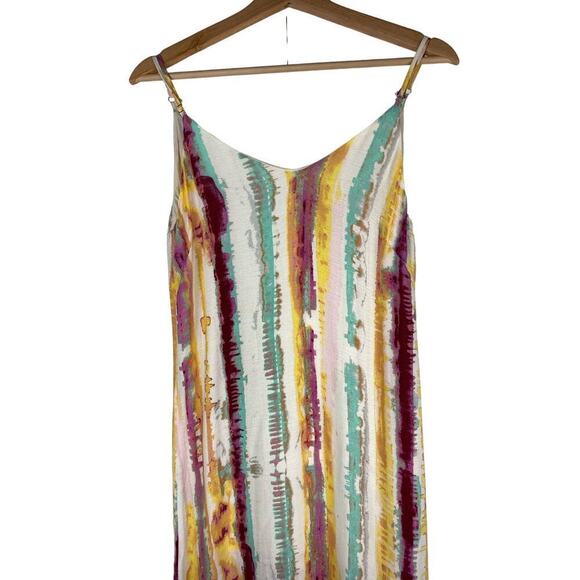 Lulus Women's S Cream Abstract Striped Sleeveless Maxi Dress - Picture 1 of 10